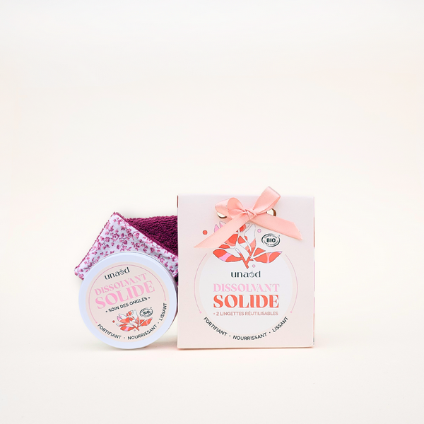 Coffret dissolvant solide et ses lingettes réutilisables - 1